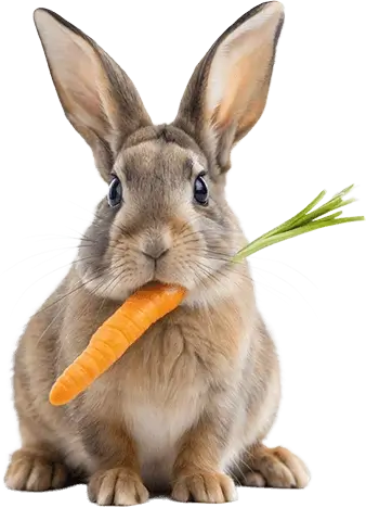 Cute rabbit with carrot